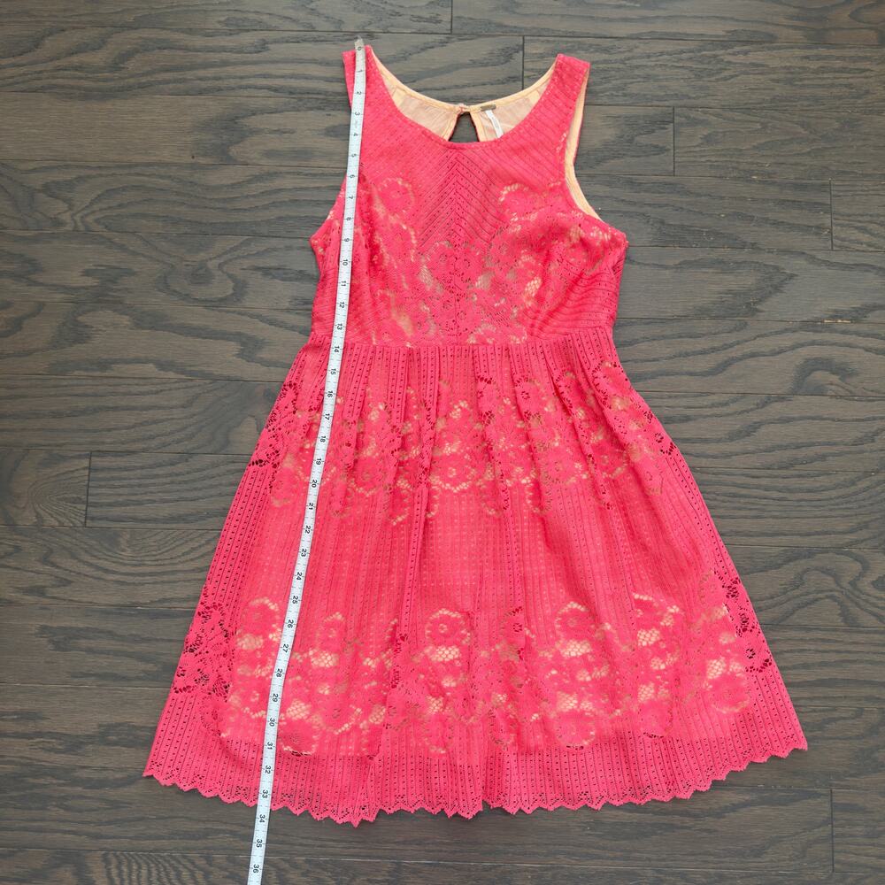 Free People Lace Rocco Dress Dusty Rose Pink cut out Backless mini dress cutout - Picture 12 of 15